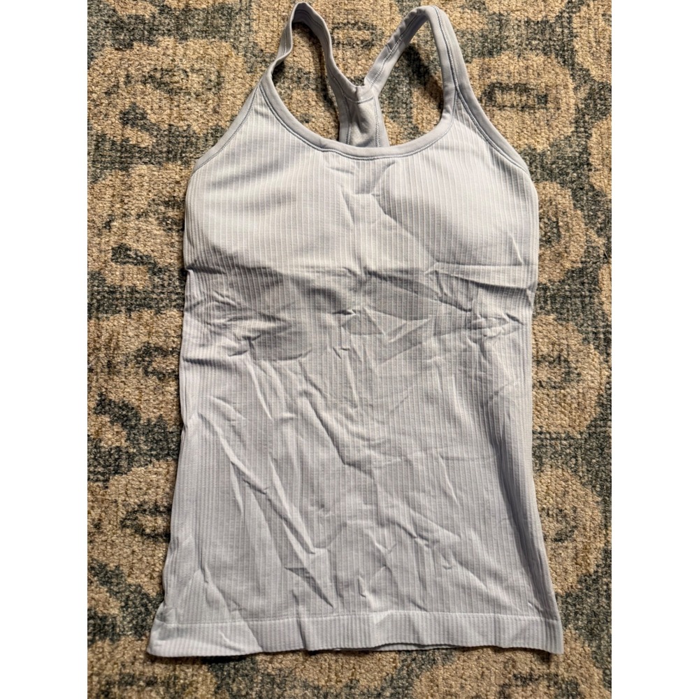 Lululemon Ebb to Street Tank Top Light Blue Size 6 Excellent Condition